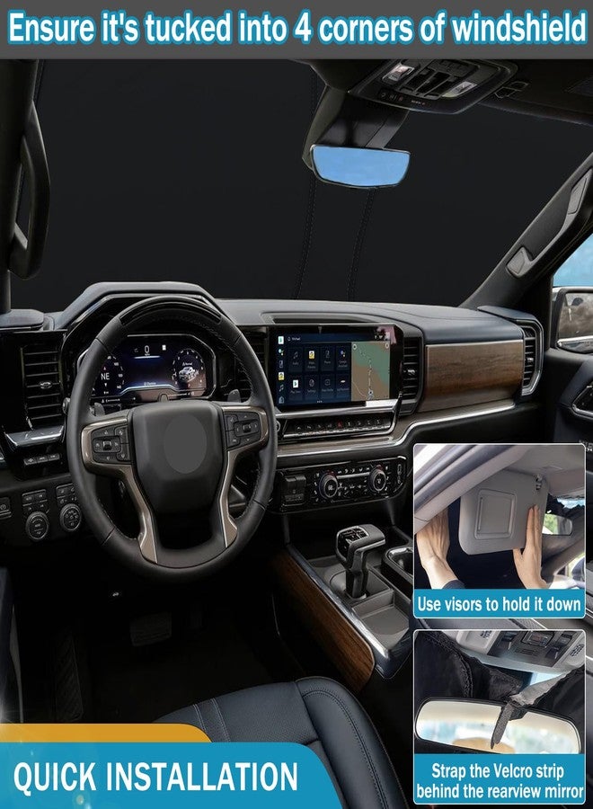 TOPINSTALL مظلة شمسية قابلة للطي من TOPINSTALL 2025 متوافقة مع سيارات شيفروليه سيلفرادو/جي إم سي سييرا 1500 المُحسّنة من موديلات 2022-2026، وسيلفرادو سييرا 2500/3500HD من موديلات 2024-2026، والطراز المُحسّن لعام 2022، مصنوعة من البوليستر العاكس للضوء. - Image 3